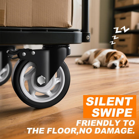 5 Inch 2600lbs (Set 4) Heavy Duty Casters, Capacity of - Industrial Swivel Caster Wheels with Brakes for Workbenches