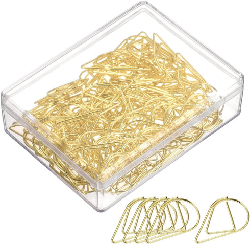 YOKIVE Paper Clips, 100 Pcs, Drop-Shaped, Keep Desk Neat, Great for Art, Home, Daily Use, Gold, 1-Inch