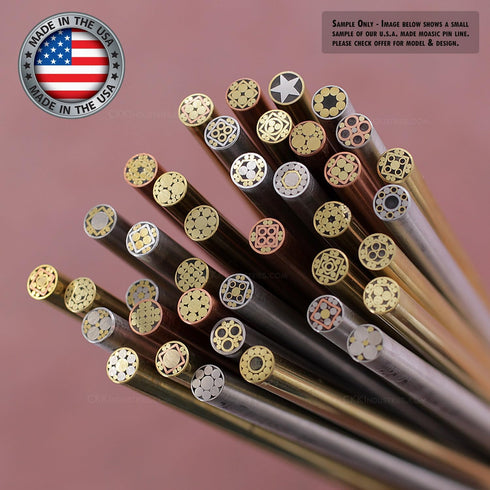 Mosaic Pin (0.125 Inch Diameter) (405BZ), Brass Outer Material, Bronze Inner Material for Decorative Knife Handle Pins