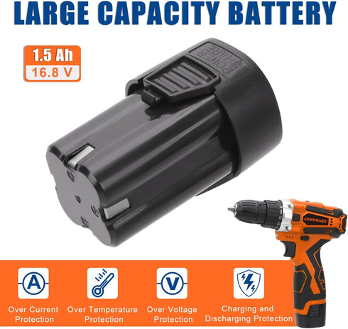 16.8V 153-Piece Set COMOWARE Cordless Drill Tool Combo Kit, Professional Household Tool with Lithium Battery for Home