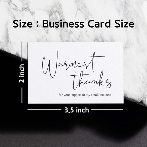 Thank You Cards for Small Business – Elegant Design with Warmest Thanks – 3.5 x 2 Inches, 100 pcs, 300GSM Card Stock