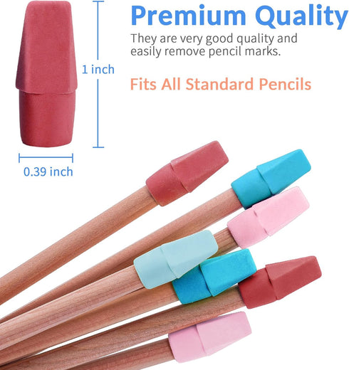 Sooez 120 Pack Pencil Erasers - Cap Erasers in 4 Colors for School Studying Supplies, Perfect for Teachers
