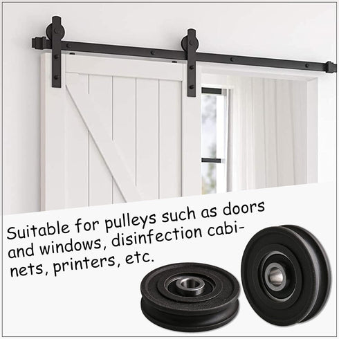 CNBTR 4PCS U-Type Pulley Wheel U Groove Bearing for Doors and Windows, 8mm Shaft Hole, 45mm Diameter