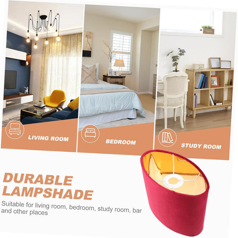 1pc E27 Bulb Oval Lamp Shade Table Lamp Shade Clip On Cloth Lampshade Replacement Light Cover for Table Lamp and Floor