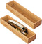 mDesign Slim Wooden Bamboo Drawer Organizer, 12" Long Stackable Storage Box for Desk Drawers and Cabinets