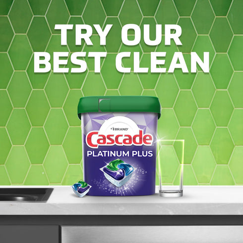 Cascade Platinum Plus ActionPacs - Dishwasher Detergent Pods, Mountain, 62 Count