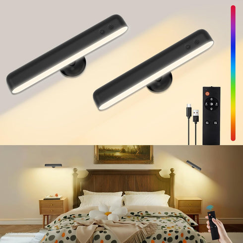 Battery Operated Wall Sconces Set of Two, 7500mAh Rechargeable LED Wall Lights