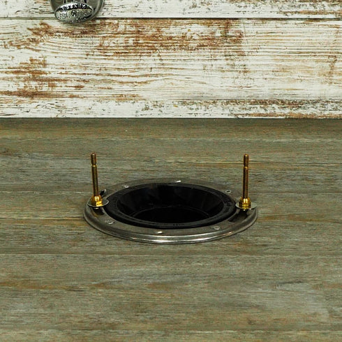 Oatey 43494 Fast Set Black ABS Stainless Steel Ring Closet Flange - 3-Inch x 4-Inch