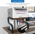 PUNCIA 2 Tiers Small Retro Wood Home Office Desktop Printer Stand, Laser Printer Copier Stand with Storage for Small