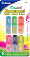 BAZIC Fruit Scented Highlighters, Mini Highlighters, Assorted Color, Chisel Broad Line Fine Point, 6/Pack