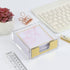 Marble Gold Sticky Note Pads Holder Set, 3x3" Self-Adhesive Cube Memo Paper Scratch Pad Desk Organizer