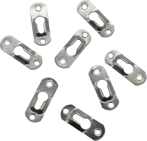 AUEAR Metal Keyhole Hanger, Picture Frame Mirror Cabinet Hanging Fasteners (20 Pack, Silver)