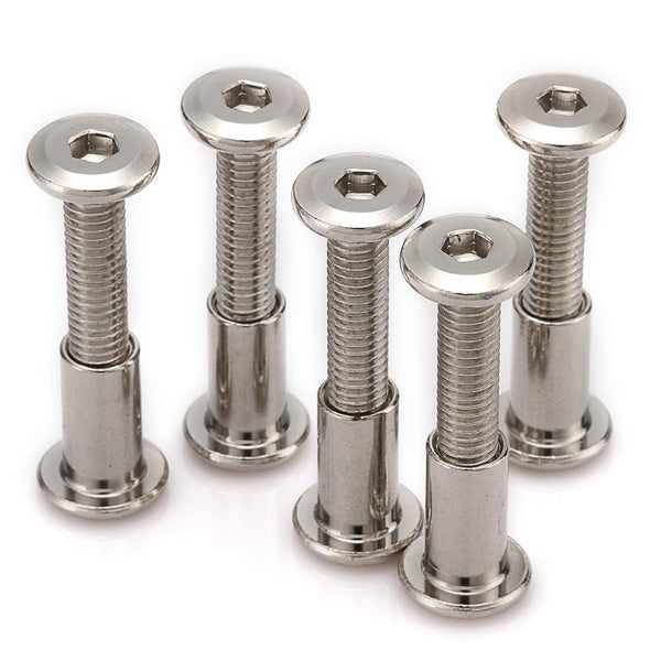30pcs M6 Furniture Joint Connector Bolt Kit - Hex Socket Screws Head (16mm) for Cot Bed Crib Bolts
