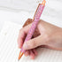 Gullor 6 Pieces Glitter Metal Black Ink Retractable Ballpoint Pen - Bling Rose Gold Clip for Office