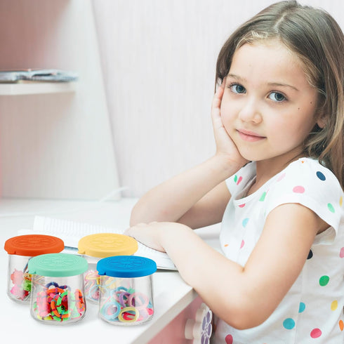 5 Oz 24 Pack Colorful Silicone Lids For Glass Yogurt Jars | Covers Fit Oui Bottles | Leakproof, Reusable, Food-Grade