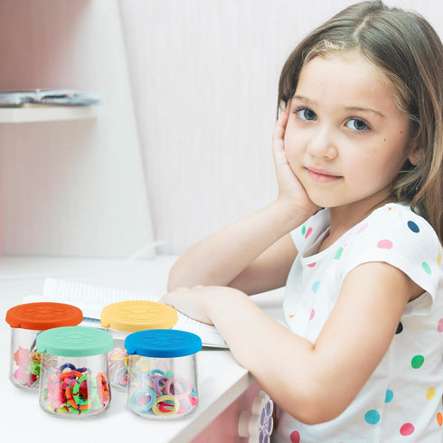 5 Oz 24 Pack Colorful Silicone Lids For Glass Yogurt Jars | Covers Fit Oui Bottles | Leakproof, Reusable, Food-Grade