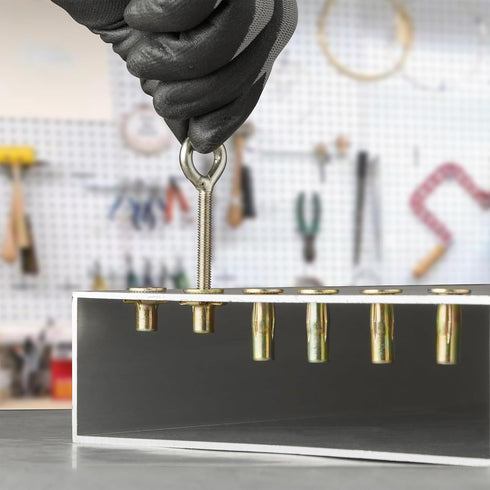 Multi-Grip Rivet Nut Installation Tool Set, Pre-Bulbed Shank, Flat Head Threaded Insert Nut Assortment Kit