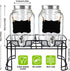 2 Pack 1 Gallon Drink Dispenser with Stainless Steel Spigot, Sun Tea Glass Mason Jar for Outside, Iced Lemonade