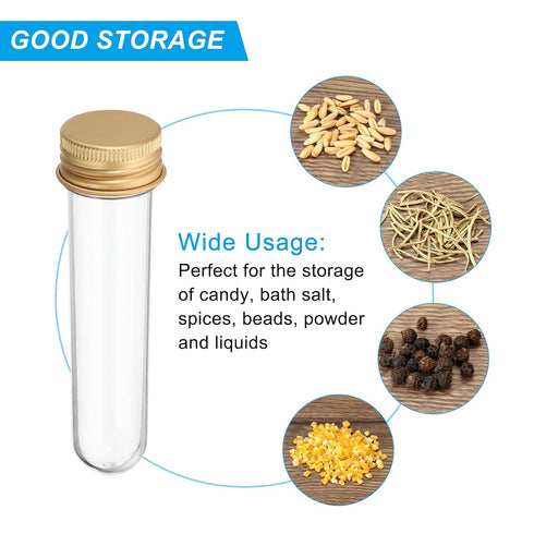 PATIKIL 30ml Plastic Test Tubes with Screw Caps, 6Pcs, 109x24mm for Lab Use and Candy Storage