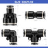 Push to Connect Fittings Air Line Pneumatic Fittings Kit Quick Release Pneumatic Connectors Air Line Fittings Splitters Elbows Tee Straight Tubes (120 Pcs, Black, 1/4 Inch Od) by Hotop