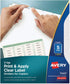 5-Tab, 11 8.5, 5 Sets Print and Apply Index Maker Clear Label Dividers, Copiers, x White
