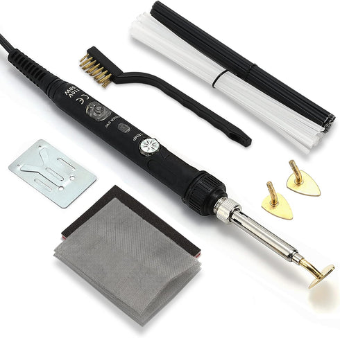 Plastic Welding Kit for Surface Repair, Adjustable Temperature Welder Tool for Car Bumper, Kayak, Canoe, 110V 80W