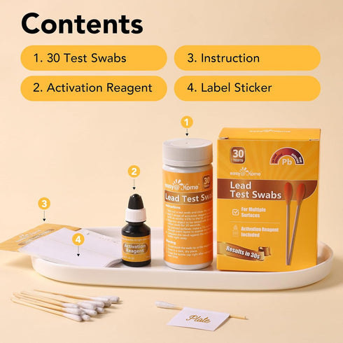30 30Second #EZLT-S:30(REAGENT-12ML) Easy@Home Lead Test Kit with Vinegar Rapid Swabs with Results Surface Lead Screen