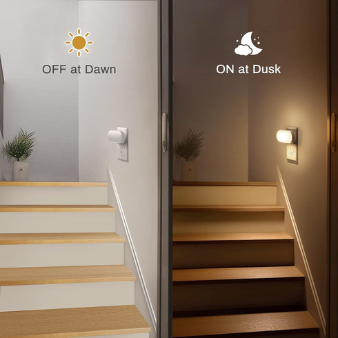 Dimmable 4Pack DORESshop Led Night Lights Plug into Wall Soft White, Compact Night Light for Nursery for Bedroom, Kids