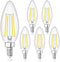 winshine E12 Candelabra LED Bulbs Dimmable 4000K Daylight, 60W Equivalent, 6 Pack