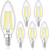 winshine E12 Candelabra LED Bulbs Dimmable 4000K Daylight, 60W Equivalent, 6 Pack