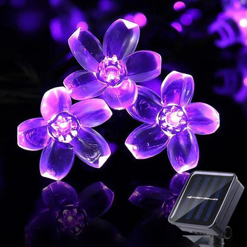 ITICdecor Outdoor Solar Flower String Lights Waterproof 50 LED Fairy Light Decorations