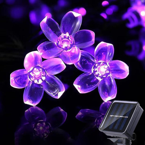 ITICdecor Outdoor Solar Flower String Lights Waterproof 50 LED Fairy Light Decorations