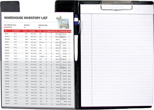C-Line Clipboard Folder, Black, Letter Size, Holds up to 75 Sheets, 1 Clipboard (30601)