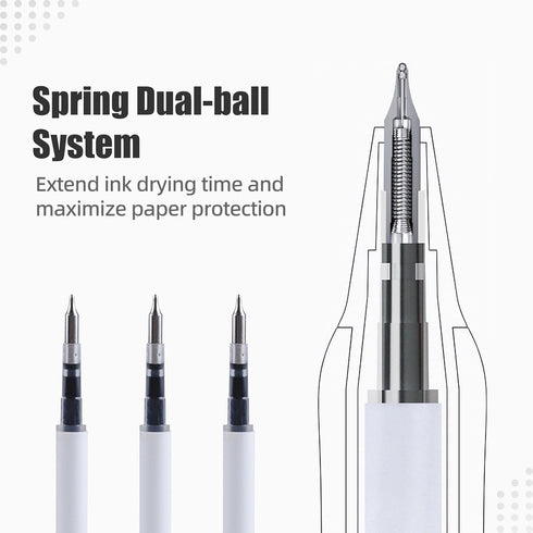 KALARA High-End Aesthetic Gel Ink Pens (6 Pens + 3 Refills), 0.5mm Fine Point for Smooth Writing, Stylish Office