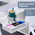 Under Desk Drawer Organizer, Clip-on Cup Holder, Rotated Storage Drawers for Desk Organizer, White