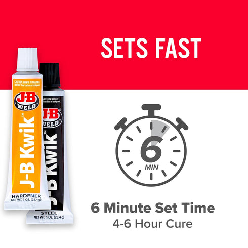 J-B Weld 8276 KwikWeld Quick Setting Steel Reinforced Epoxy - Dark Grey, 2 oz