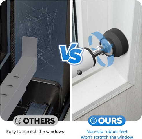 Jammer 11" 18" 1 WooFogShortSecurity Bars for Sliding/Vertical Window, Adjustable Window Bars Security