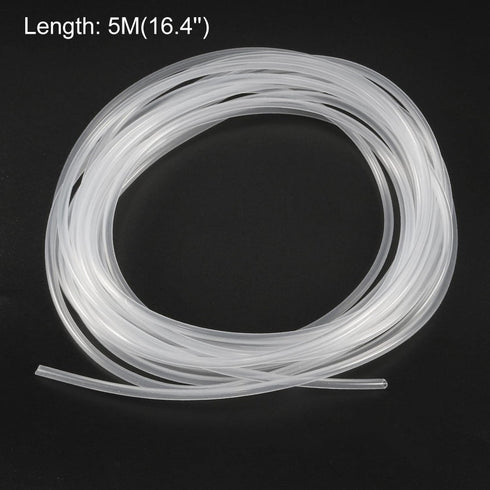 uxcell Silicone Tube 2mm ID X 3mm OD, 16.4' Flexible Rubber Tubing, Transparent Water Air Hose Pipe