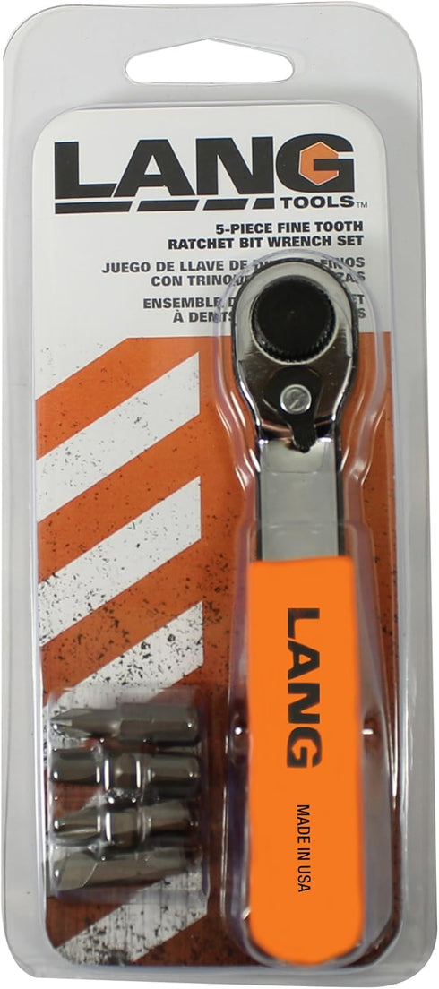 Lang Tools 5221 5-Piece Black Fine Tooth Bit Wrench Set