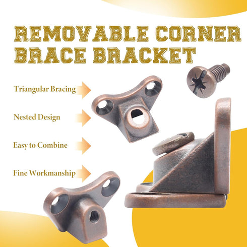 12 Pack Bonsicoky Detachable Corner Brace - Removable Butterfly Corner Brackets with Screws - Ideal for Wooden