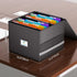 Fireproof File Box with Accordion Pockets, Hanging File Organizer for Letter Size (Folders + Box - 13.8" x 12.2" x 9.8")