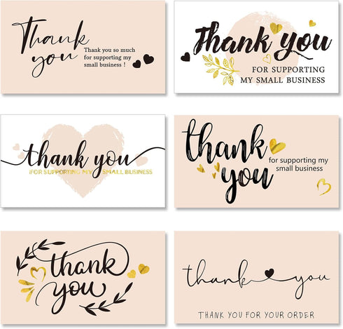Outus 120 Pieces Thank You for Supporting My Small Business Cards Mini Thank
