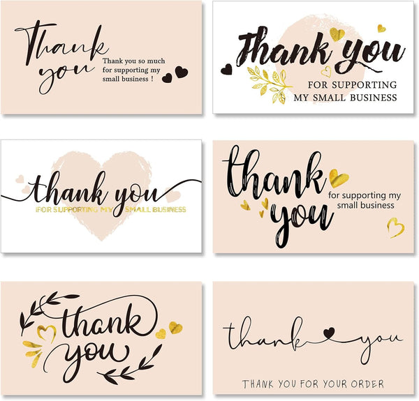 Outus 120 Pieces Thank You for Supporting My Small Business Cards Mini Thank
