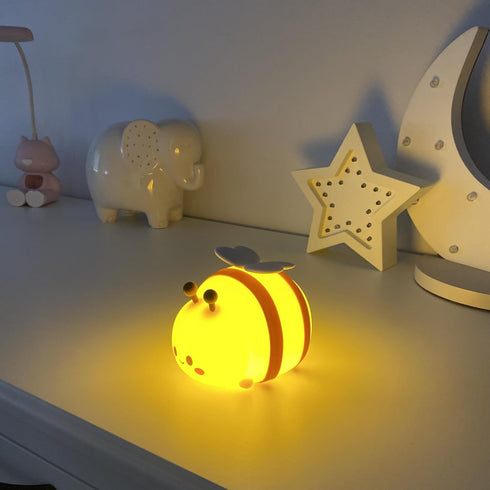 Dimmable Cute Bee Night Light Silicone Rechargeable Touch-Controlled RGB Lamp with Adjustable Brightness & Multiple