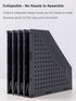 Leven Collapsible Magazine File Holder - Desk Organizer with 4 Vertical Compartments for Office Organization