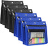 Yoeejob 1inch Expandable Pencil Pouch, 6 Pack Large Capacity for 3 Ring Binder, Black+Blue