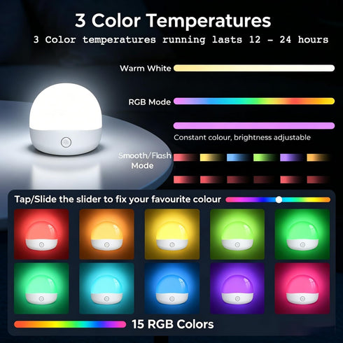 Bulbs E26 Bulb Dimmable, 3 2500mAH HISTAR Rechargeable Light for Sconce and Lamp, Battery Operated Light with Remote