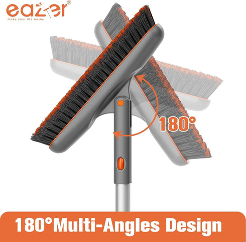 180Rotation 53in Eazer Grout Brush with Long Handle, Tile Grout Cleaning Brush, V-Shape Shower Scrubber Cleaner, Stiff