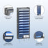 OUTWOLF Hanging Wall File Organizer, 12 Tier Vertical Mount Holder for Office Paper and Documents