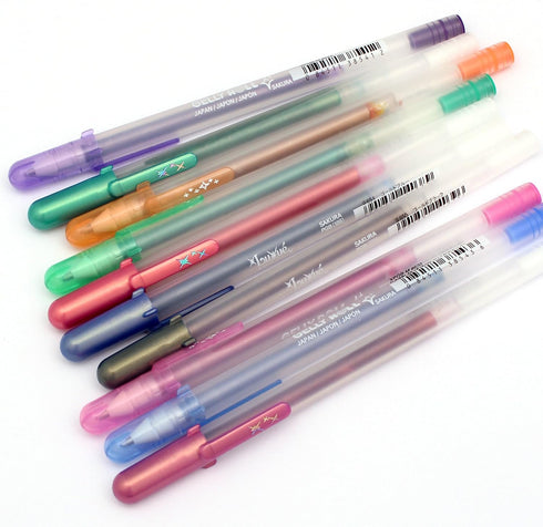 Silver Shadow Gel Ink Pen, 10-Piece 1.0 mm, Assorted Colors